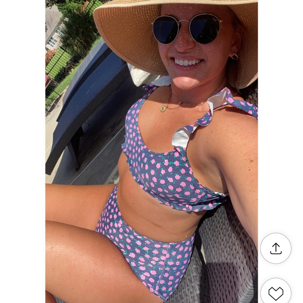 Pink and blue floral high waisted bikini Aerie set